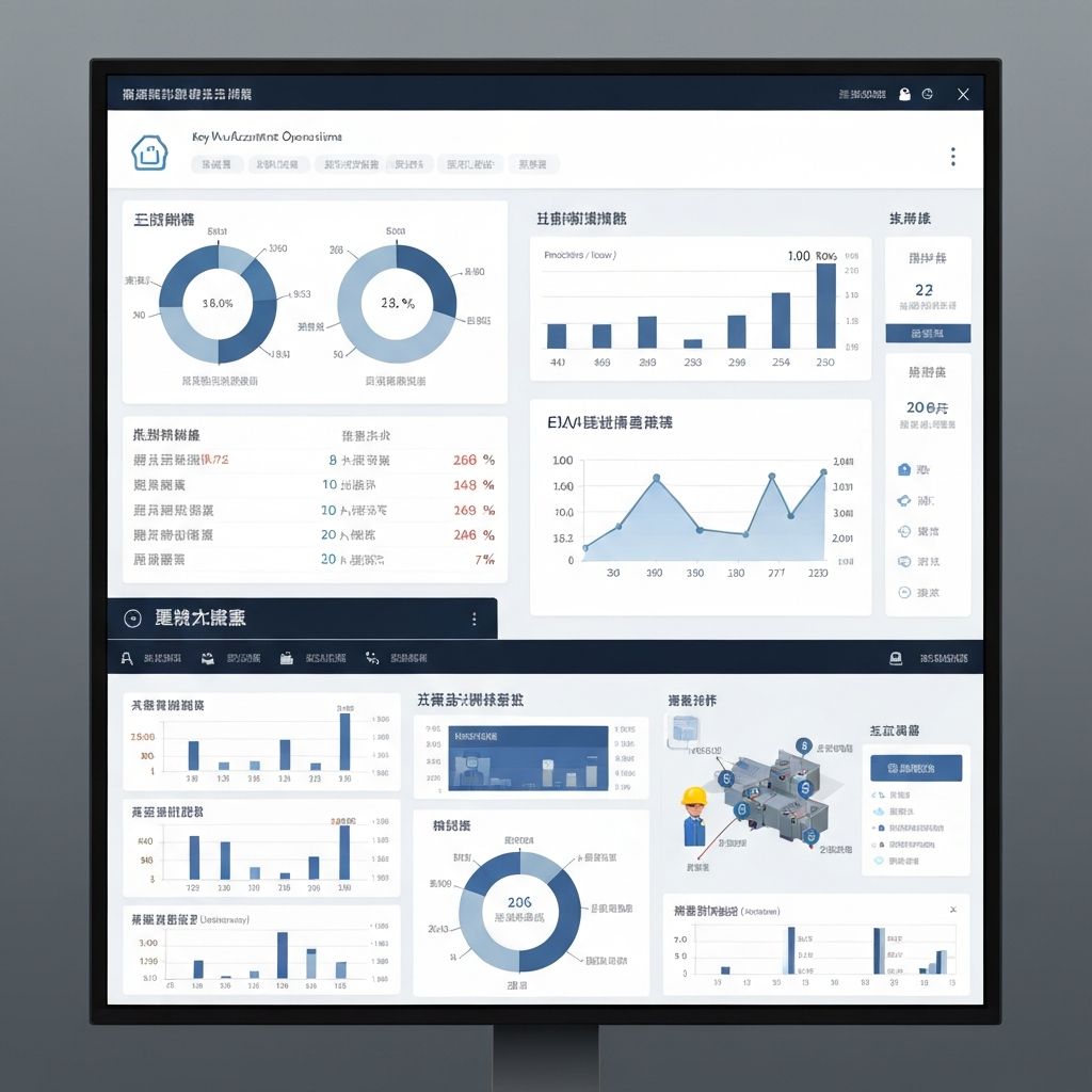 Unified manufacturing system dashboard showing SRP status, capacity load, inventory, and lead-time stages
